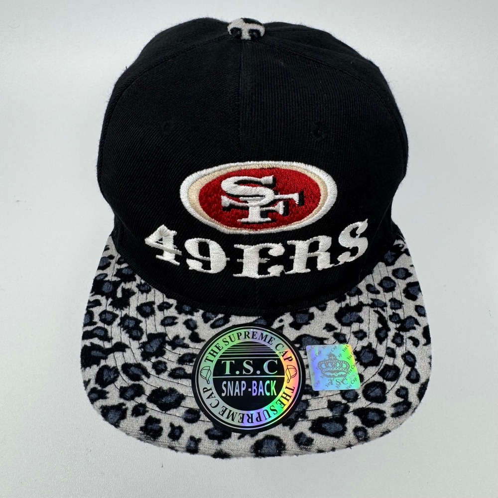 San Francisco‎ 49ers The Supreme Cap Snapback Hat Black Leopard Print Brim Logo